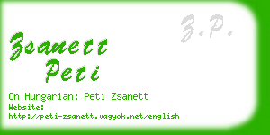 zsanett peti business card
